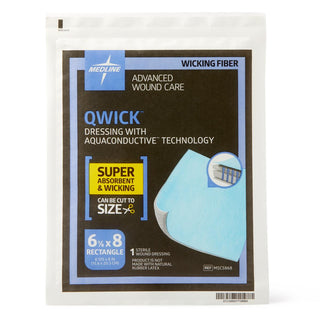 Medline Qwick Nonadhesive Dressing with Aquaconductive Technology, 6.125" x 8", 1 EA (MSC5868H)
