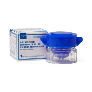 Medline Pill Crusher with Finger Grips, Compact, Blue, Individually Boxed, 1/BX (NON134000)