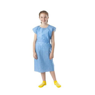Medline Tissue-Poly-Tissue Pediatric Gown, Blue, 21" x 36", 50/CS (NON25363)