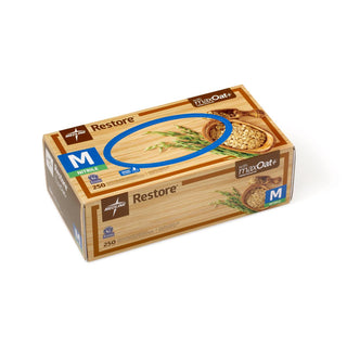 Medline Restore Powder-Free Nitrile Exam Gloves with Oatmeal, Size M, 2500/CS (OAT6802)