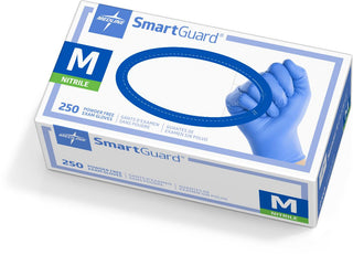 Medline SmartGuard Powder-Free Nitrile Exam Gloves, Size M, 250/Box, 2500/CS (SG312)