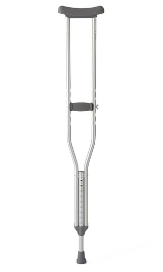 Medline Standard Steel Push-Button Crutches, Adult, 350 lb. Capacity, 6/CS (MDS80535S)