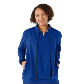 Medline Solano AVE Women's Athletic Fit Scrub Jacket, Royal Blue, Size XL, 1 EA (5010RYLXL)