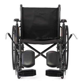 Medline Guardian K2 Basic Wheelchair with Padded Leg Supports, Full-Length Height-Adjustable Arms and Elevating Leg Rest, 16" W, 1 EA (K2166N42E1)