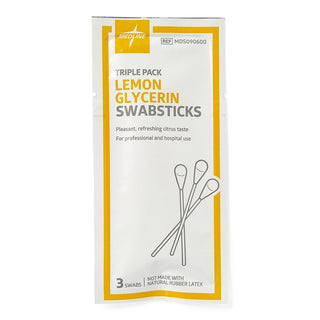Medline Lemon Glycerin Oral Swabsticks, 3/Pack, 75/BX (MDS090600H)