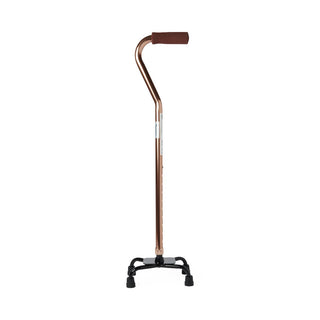 Medline Aluminum Quad Cane with Small Base, 300 lb. Capacity, Bronze, 1 EA (MDS86222BRZH)