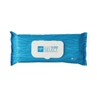 Medline ReadyFlush Select Flushable Fragrance-Free Wet Wipes, 8"x 10", 48/Pack, 12/CS (MSC263840)