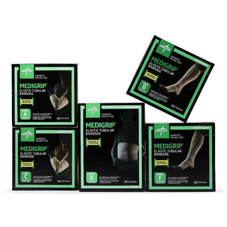 Medline Medigrip Elastic Tubular Support Bandage, Latex, Size E, Large Ankles, Medium Knees, Small Thighs, 3.5" W (8.75 cm), 30/CS (MSC9504YD)