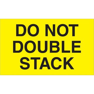 Tape Logic® 3 x 5" - "Do Not Double Stack" (Fluorescent Yellow) Labels, Roll Of 500 (DL1096)