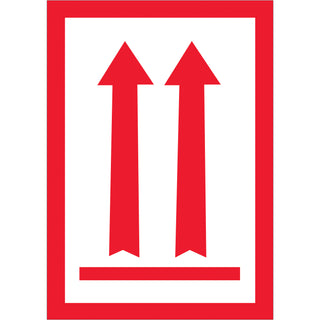 Tape Logic® 3 x 5" - (Two Red Arrows Over Red Bar) Arrow Labels, Roll Of 500 (DL1930)