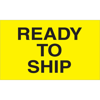 Tape Logic® 3 x 5" - "Ready to Ship" (Fluorescent Yellow) Labels, Roll Of 500 (DL2641)