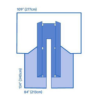 Medline Sterile Cardiovascular Split Drape with Clear Anesthesia Screen, 109" x 134" x 84", 1 EA (DYNJP4006H)