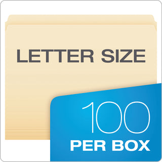 Pendaflex® Manila File Folders, Straight Tab, Letter Size, 100/Box (ESS752)