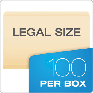 Pendaflex® Manila File Folders, Straight Tab, Legal Size, 100/Box (ESS753)