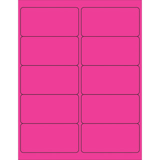Tape Logic® 4 x 2" Fluorescent Pink Rectangle Laser Labels, Case Of 1000 (LL178PK)