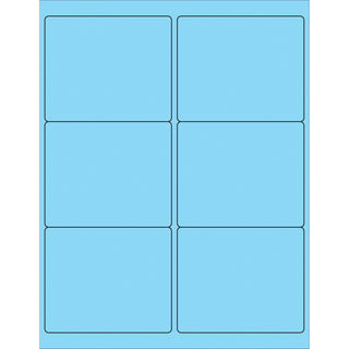 Tape Logic® 4 x 3 1/3" Fluorescent Pastel Blue Rectangle Laser Labels, Case Of 600 (LL180BE)