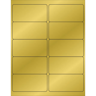 Tape Logic® 4 x 2" Gold Foil Rectangle Laser Labels, Case Of 1000 (LL211GD)