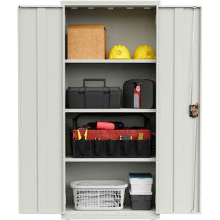 Lorell Slimline Storage Cabinet - 30" x 42" x 66" - 4 x Shelf(ves) - 720 lb Load Capacity - Durable, Welded, Nonporous Surface, Recessed Handle, Removable Lock, Locking System - Baked Enamel - Recycled (LLR69830LGY)