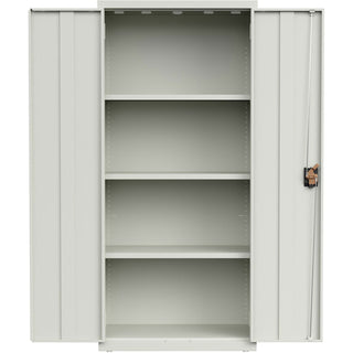 Lorell Slimline Storage Cabinet - 30" x 42" x 66" - 4 x Shelf(ves) - 720 lb Load Capacity - Durable, Welded, Nonporous Surface, Recessed Handle, Removable Lock, Locking System - Baked Enamel - Recycled (LLR69830LGY)