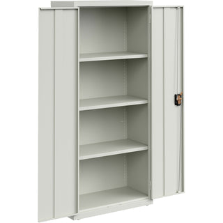 Lorell Slimline Storage Cabinet - 30" x 42" x 66" - 4 x Shelf(ves) - 720 lb Load Capacity - Durable, Welded, Nonporous Surface, Recessed Handle, Removable Lock, Locking System - Baked Enamel - Recycled (LLR69830LGY)