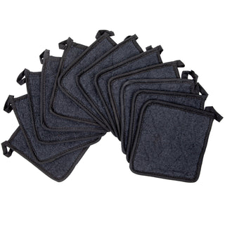 Arkwright Home Cooks Linen Pot Holder 7x7 Black (12/Pack) (PNP-POT-BLACK)