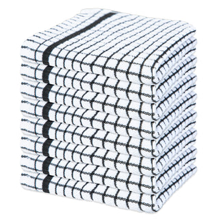 Sloppy Chef Classic Checkered Dishcloth 13x13 Black (8/Pack) (P-SC-CHK-DC-BLK)