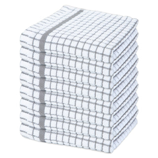 Sloppy Chef Classic Checkered Dishcloth 13x13 Grey (8/Pack) (P-SC-CHK-DC-GRY)