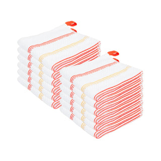 Sloppy Chef Premier Dishcloth 13x13 Yellow & Saffron Striped (12/Pack) (P-SC-DC-STYSF)