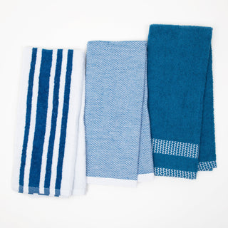 Sloppy Chef Yarn Dyed Kitchen Towel 16x26 Striped Blue (6/Pack) (PNP-SC-KTSET-BLU)