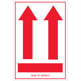 Tape Logic® 4 x 6" - (Two Red Arrows Over Red Bar) Arrow Labels, Roll Of 500 (SCL832)