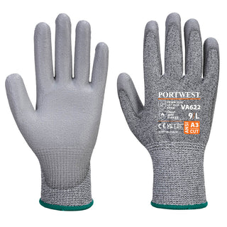Portwest® Vending MR Cut PU Palm Glove, Gray, Size XXXL, Each (VA622G7RXXXL)