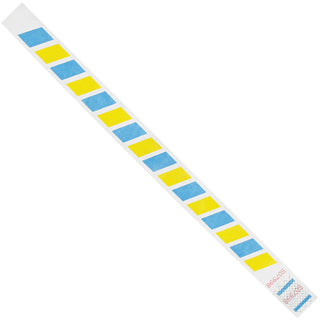 Tyvek® 3/4 x 10" Blue/Yellow Stripes Tyvek® Wristbands, Case Of 500 (WR105)