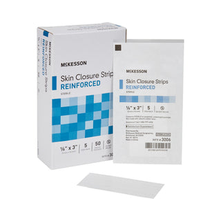 McKesson Skin Closure Strip 1/8 X 3 Inch Nonwoven Material Reinforced Strip White (876305_CS)