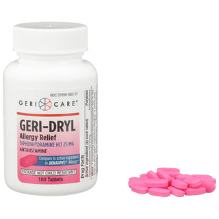 Geri-Dryl Allergy Relief 25 mg Strength Tablet 100 per Bottle (873289_BT)