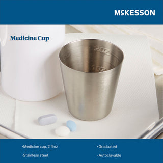 McKesson Argent™ Medicine Cup 2 oz. Silver Stainless Steel Reusable NonSterile (970121_EA)