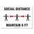 Accuform® Social Distance Signs, Wall, 10 x 7, "Social Distance Maintain 6 ft", 3 Humans/Arrows, White, 10/Pack (GN1MGNF544VPESP)