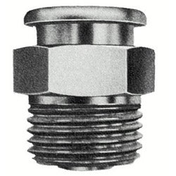 Alemite Button Head Fittings, Straight, 1 1/16 in, Male/Male, 1/2 in (NPTF) (025-1820-1)