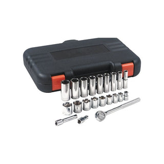 Anchor Brand® 22 Piece Standard and Deep Socket Sets, 3/8 in, 6 Point (103-07-846)
