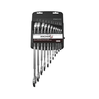 Anchor Brand® Combination Wrench Set, 11 Piece, 12 Points, SAE (103-04-812)
