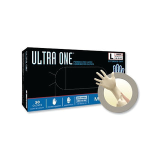 Ansell Ultra One Exam Gloves with Extended Cuffs, 9.8 mil, X-Large, Natural (748-UL-315-XL)
