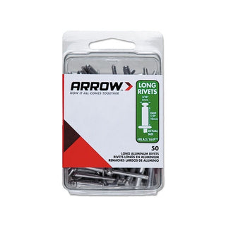 Arrow Fastener Aluminum Rivets, 1/2 x 3/16, Long (091-RLA316IP)