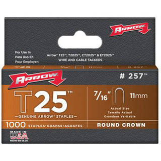Arrow Fastener 25716 T25 STAPLES 7/16"1000/PK (091-257)