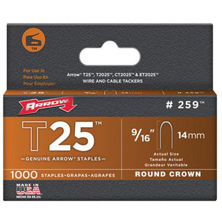 Arrow Fastener 25916 T25 STAPLES 9/16"1000/PK (091-259)