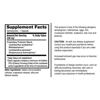 RisaQuad™ Probiotic Dietary Supplement 30 per Bottle Capsule (802669_BT)
