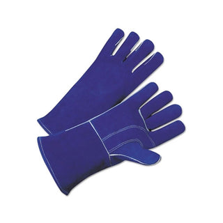 Best Welds 7344 Leather Welding Gloves, Leather, Large, Blue, 4 in Gauntlet, Cotton Lining (902-3030)