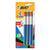 BIC® 4-Color Retractable Ballpoint Pen, 1mm, Black/Blue/Green/Red Ink, Blue Barrel, 3/Pack (BICMMP31)