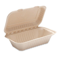 Bridge-Gate Hoagie Hinged Food Container, Natural (ECO-HOAGIE)