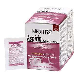 Medi-First® Pain Relief 325 mg Strength Aspirin Unit Dose Tablet 100 per Box (498790_BX)