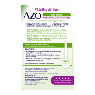 AZO Test Strips® Urinalysis Test Kit Urinary Tract Infection Detection 3 Tests CLIA Waived (1065927_BX)