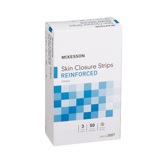 McKesson Skin Closure Strip 1/4 X 3 Inch Nonwoven Material Reinforced Strip White (876306_BX)